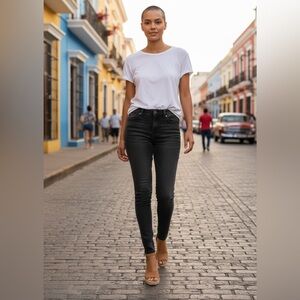 Adriana Goldschmidt the Legging  Super Skinny Fit Faded Black Jean